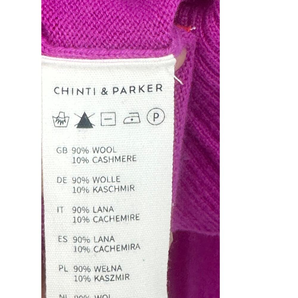 Chinti & Parker Purple Wool Cashmere Sweater Size S Soft Luxury Basics Crewneck - Picture 5 of 8